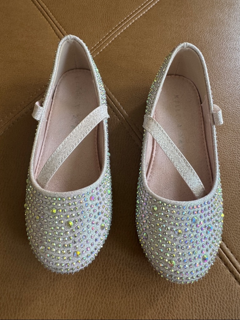 Sparkle Girls' Pink Crystal Mary Jane Flats